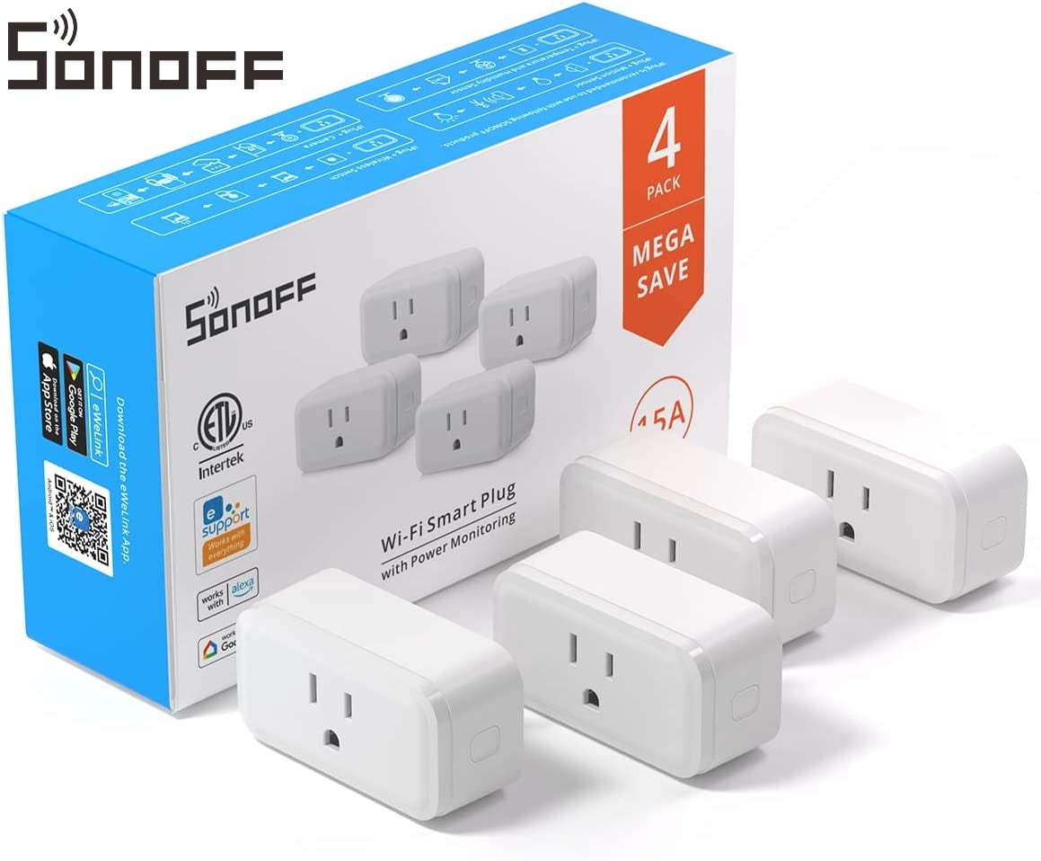 HBN 4Pcs Mini Smart WiFi Plug With Timer Work with Alexa/Google