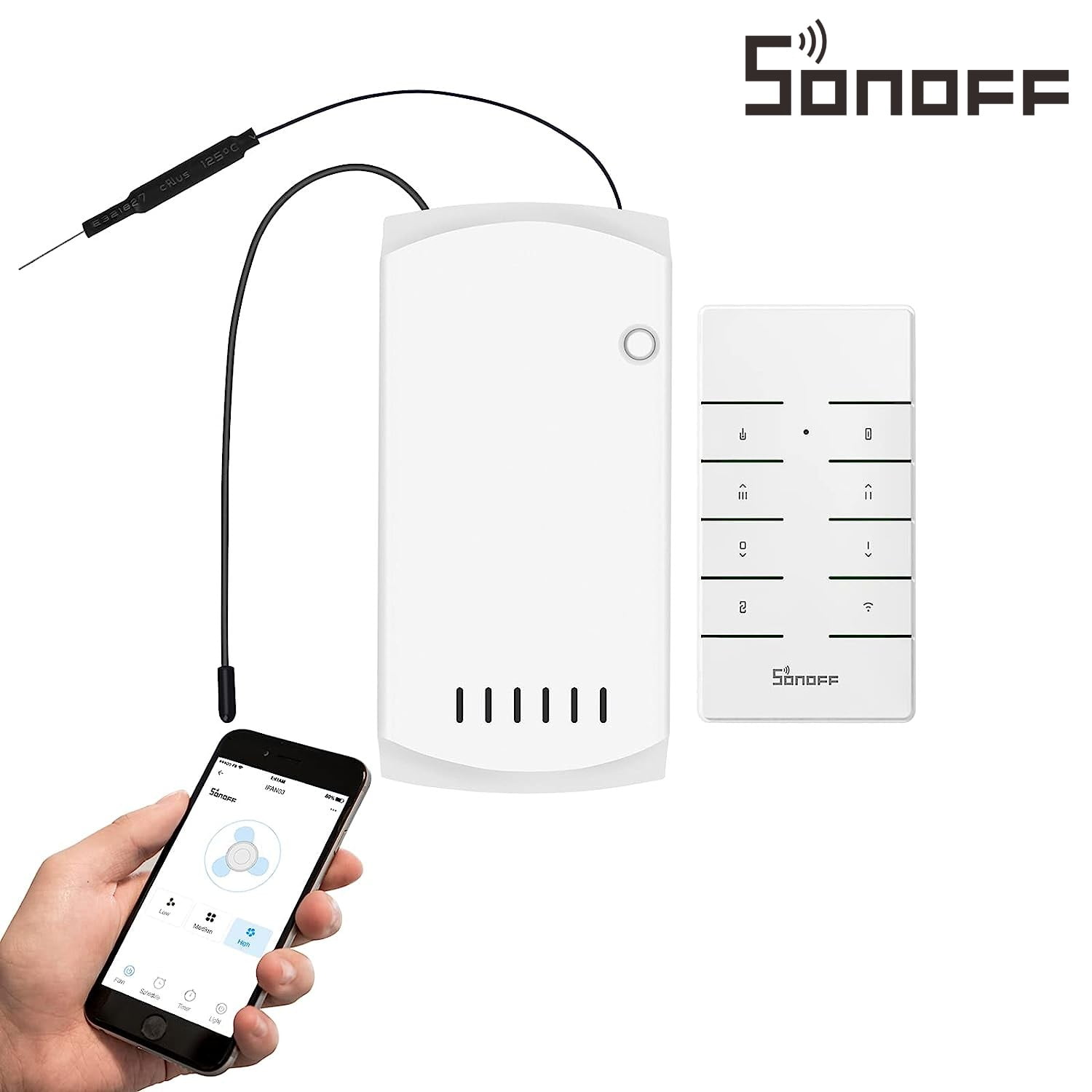 SONOFF iFan04-L WiFi Ceiling Fan Light Controller, APP Control& Remote Control, Compatible with Alexa & Google Home Assistant (Remote control not included) - image 1 of 11
