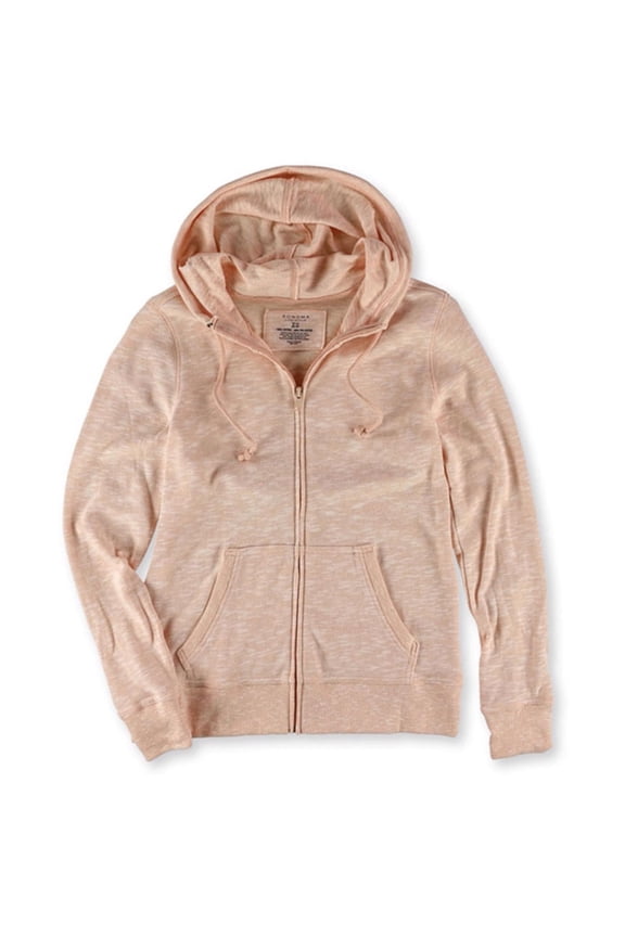 SONOMA life+style Womens Slubbed Zip Up Hoodie Sweatshirt, Orange, X-Small