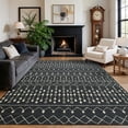 thumbnail image 1 of SONORO KATE 6'×9' Washable Area Rug for Living Room, Moroccan Non-Slip Soft Carpet for Bedroom Dining Room Office, Carbonblack, 1 of 8