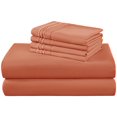 thumbnail image 1 of SONORO KATE 6 Pieces Bed Sheet Set, 1800 Series Soft Microfiber Full Sheets with 16" Deep Pocket, Coral, 1 of 7