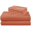 thumbnail image 1 of SONORO KATE 6 Pieces Bed Sheet Set, 1800 Series Soft Microfiber Queen Sheets with 16" Deep Pocket, Coral, 1 of 7