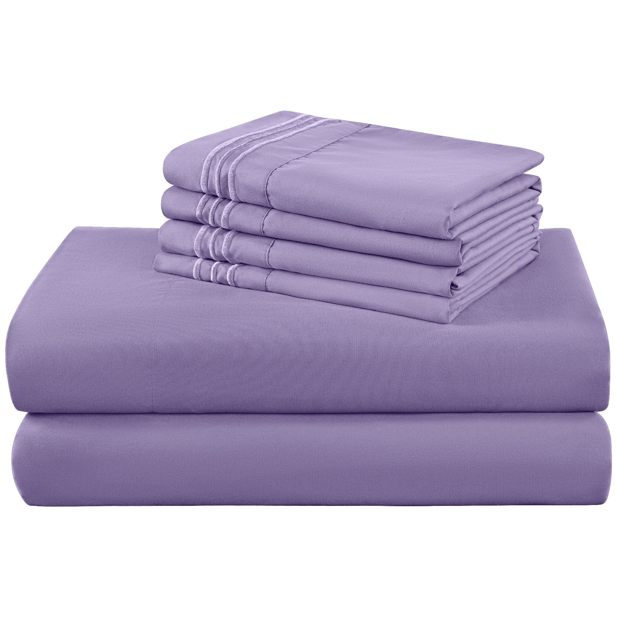 SONORO KATE 6 Pieces Bed Sheet Set, 1800 Series Soft Microfiber Queen ...