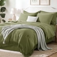 thumbnail image 1 of SONORO KATE 5 Pieces Twin Comforter Set – Tassels Boho Bed in a Bag, All Season Bedding Set with 1 Fitted Sheet, 1 Flat Sheet, 1 Pillowcase and 1 Sham, Sage Green, 1 of 10