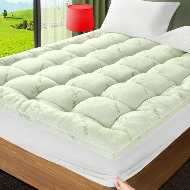 SONORO KATE Bamboo Mattress Topper Twin XL, Overfilled Extra Thick