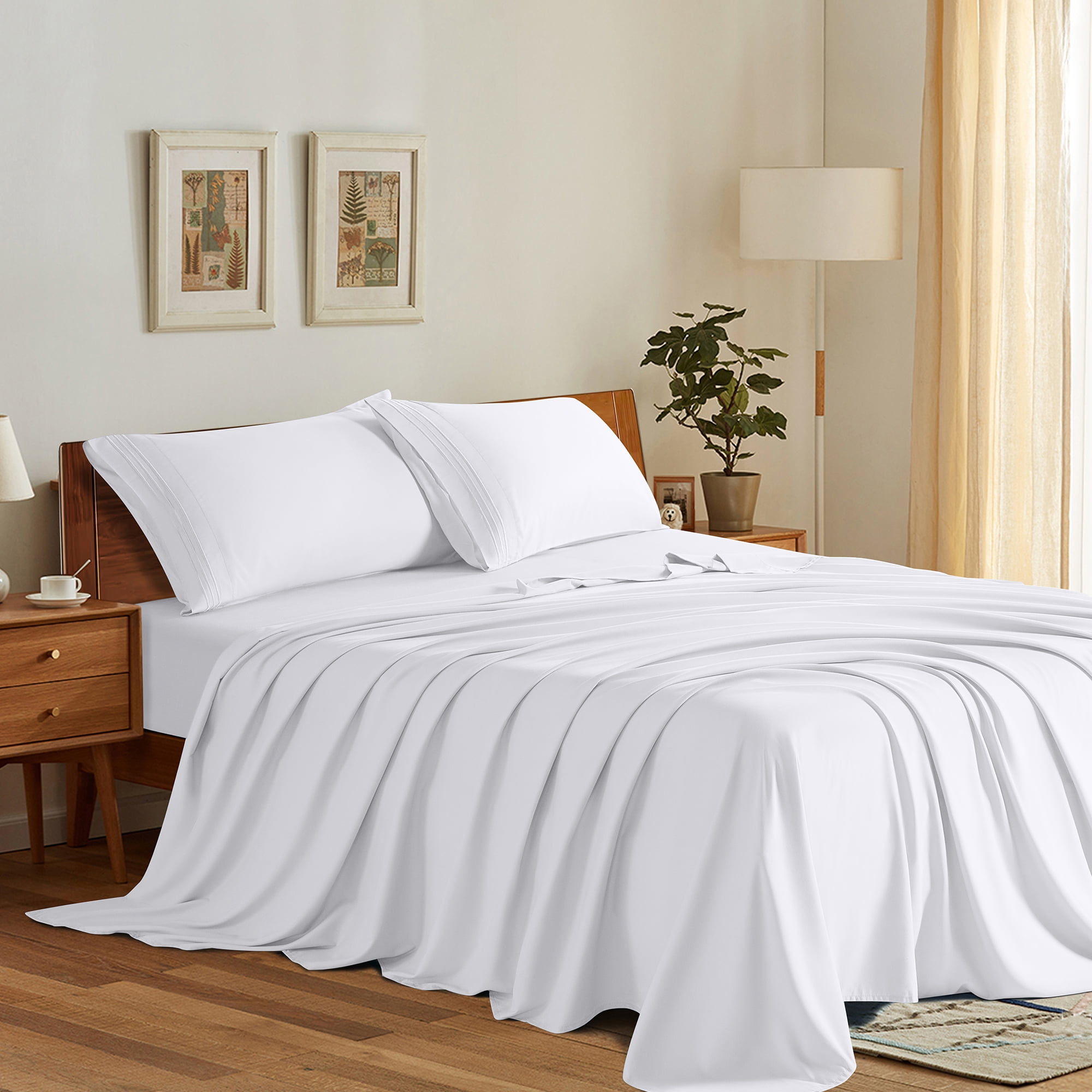 SONORO KATE Bed Sheets Set, 1800 Series Microfiber Deep Pocket 4 Pieces ...
