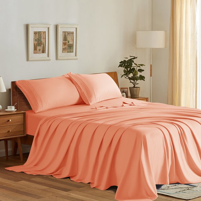 SONORO KATE Bed Sheets Set, 1800 Series Microfiber Deep Pocket 4 Pieces