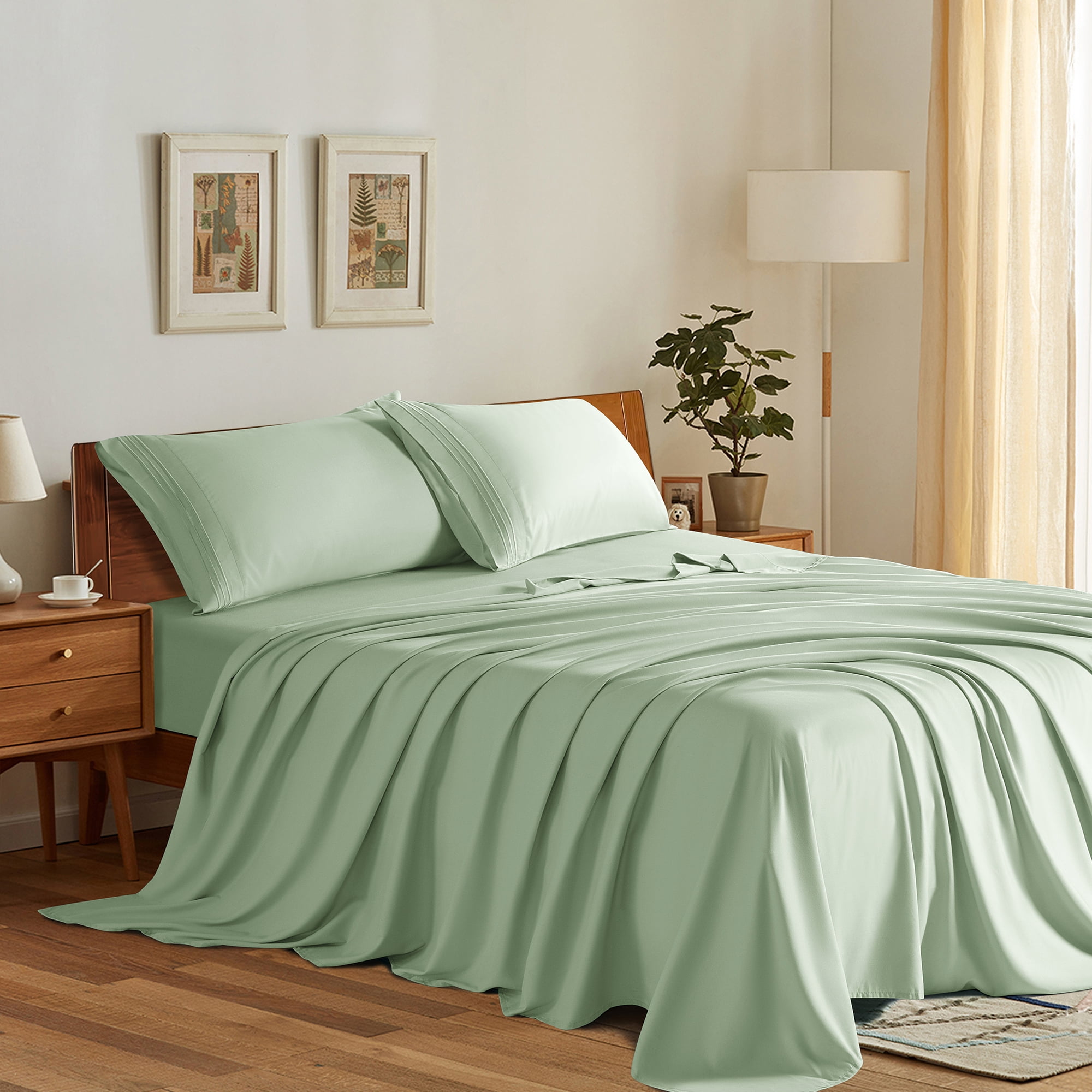 SONORO KATE Bed Sheets Set, 1800 Series Microfiber Deep Pocket 4 Pieces ...