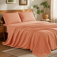 thumbnail image 1 of SONORO KATE Bed Sheets Set, 1800 Series Microfiber Deep Pocket 4 Pieces Luxury Soft Sheet Set, Queen, Coral, 1 of 8