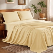 SONORO KATE RV Bed Sheets Set, 1800 Series Microfiber Deep Pocket 4 Pieces Luxury Soft Sheet Set, Short Queen, Ivory