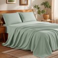 thumbnail image 1 of SONORO KATE RV Bed Sheets Set, 1800 Series Microfiber Deep Pocket 4 Pieces Luxury Soft Sheet Set, Short Queen, Spa Blue, 1 of 7