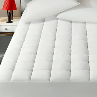 LINSY LIVING Warm Mattress Topper Full Size,Mattress Pad Cover, Plush Soft Mattress  Pad Cover with Elastic Straps - Mattress Protector Stretches up to 18  Inches Deep -Machine Washable 