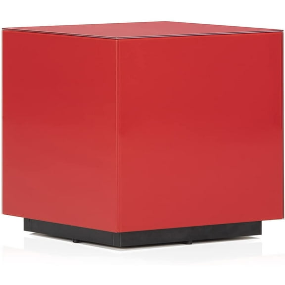 SONOROUS STB-45 All Glass Cube Side Table / Night Stand - Scarlet Red (Limited Edition)
