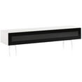 thumbnail image 1 of SONOROUS Studio ST-360 I/R Friendly Wood and Glass Modern TV Stand with Spike Metal Legs for Sizes up to 75" (Modern Design Cabinet for Your Audio/Video Components and Consoles) - White, 1 of 5