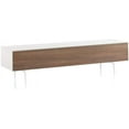 thumbnail image 1 of SONOROUS Studio ST-360 Wood and Glass Modern TV Stand with Spike Metal Legs for Sizes up to 75" (Modern Design Cabinet for Your Audio/Video Components and Consoles, Comes with I/R Repeater) - White, 1 of 6
