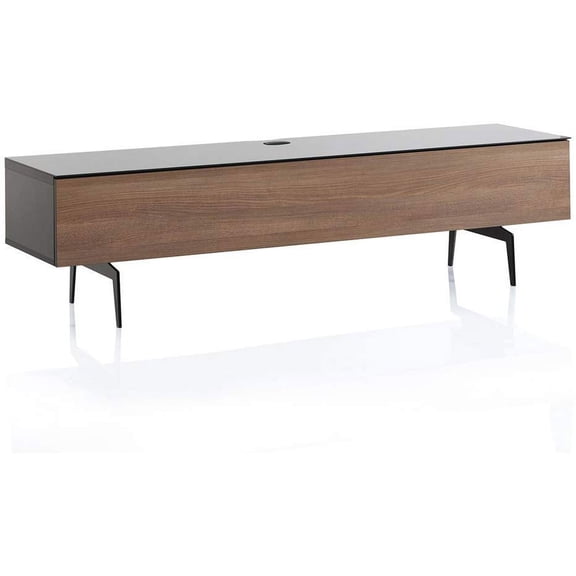SONOROUS Studio ST-360 Wood and Glass Modern TV Stand with Spike Metal Legs for Sizes up to 75" (Modern Design Cabinet for Your Audio/Video Components and Consoles, Comes with I/R Repeater) - Black