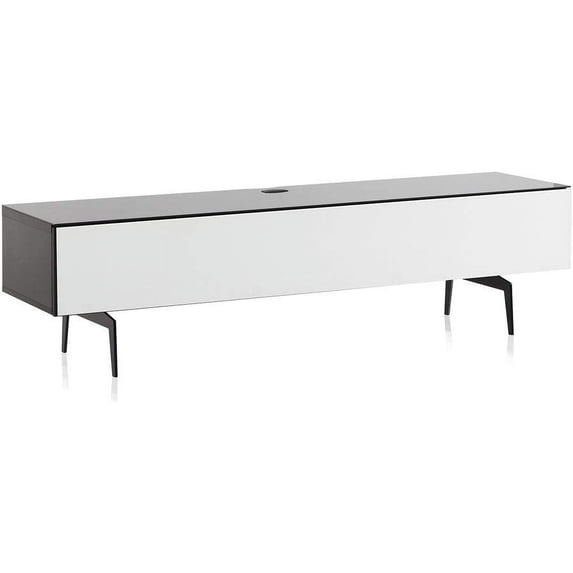 SONOROUS Studio ST-360 Wood and Glass Modern TV Stand with Spike Metal Legs for Sizes up to 75" (Modern Design Cabinet for Your Audio/Video Components and Consoles, Comes with I/R Repeater) - Black