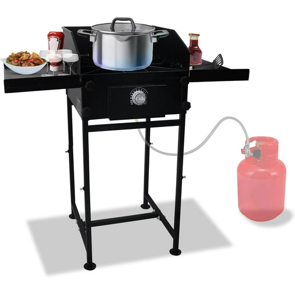 SONRET - Single Burner Propane Stove - 1,30,000 BTU - with Dual Side Shelf & Wind Panel