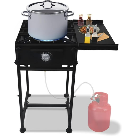 SONRET - Single Burner Propane Stove - 1,30,000 BTU - with Side Shelf , Regulator & Hose
