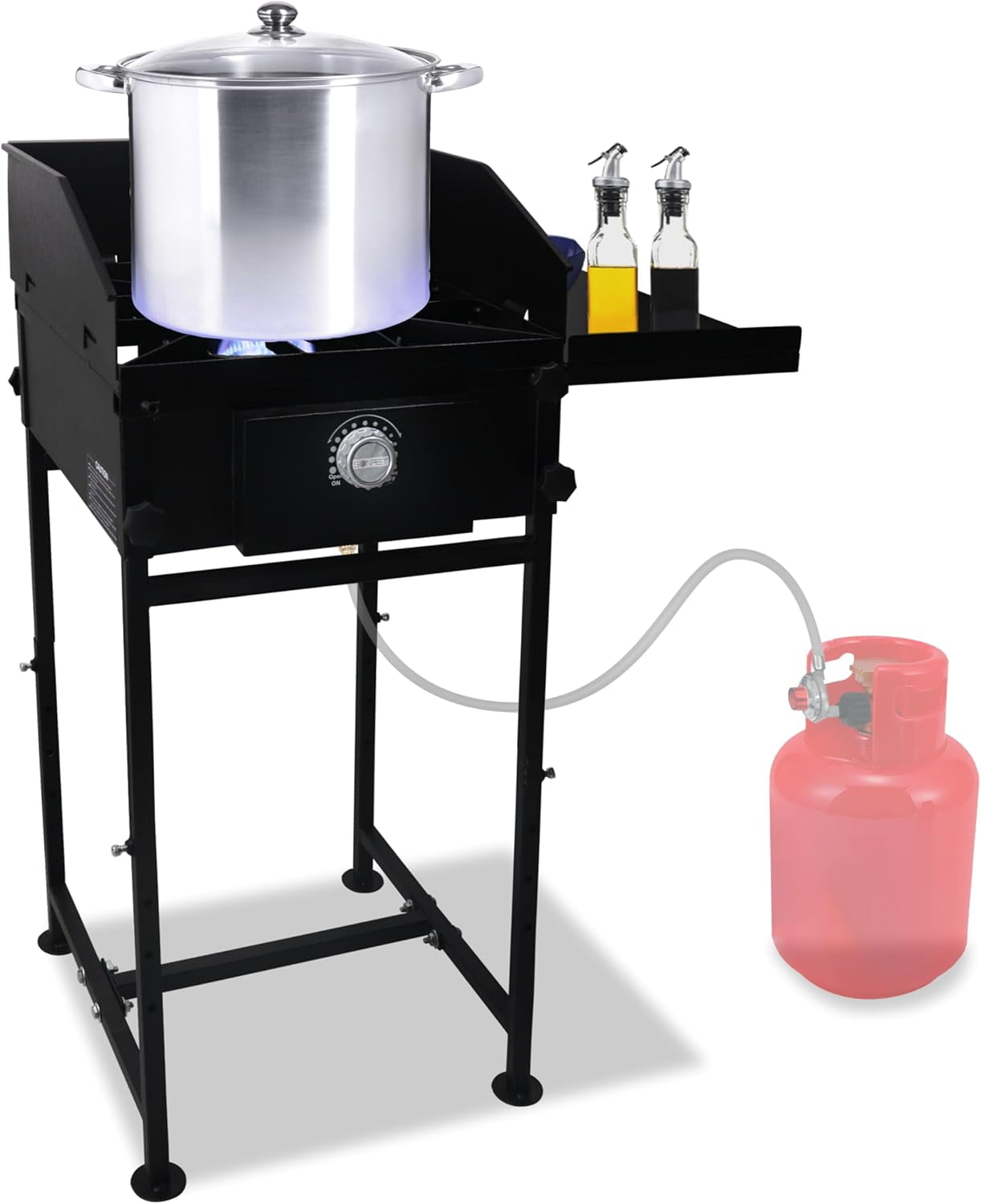 SONRET - Single Burner Propane Stove - 1,30,000 BTU - with Side Shelf & Wind Panel