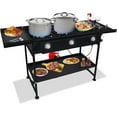 thumbnail image 1 of SONRET - Three Burner Propane Camping Stove - with Dual Side & Adjustable Bottom Shelf, 1 of 8