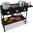 thumbnail image 1 of SONRET - Three Burner Propane Outdoor Camping Stove - with Side & Adjustable Bottom Shelf, 1 of 7