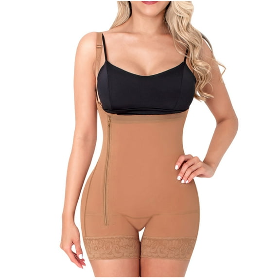 SONRYSE 046ZL Fajas Colombianas Reductoras Postpartum Girdle Tummy Control Shapewear Mocha L