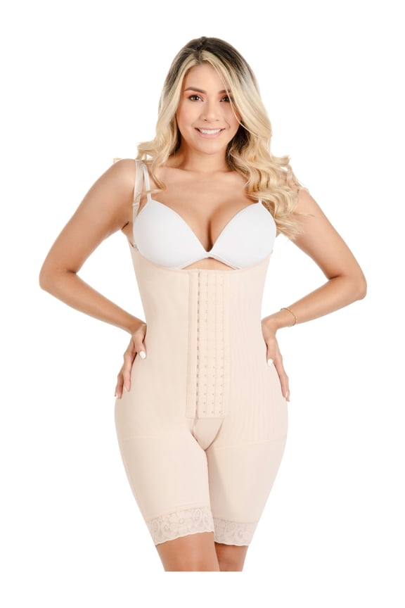 047BF Fajas Colombianas Reductoras Postpartum Butt Lifter Shapewear for Women Beige 3XL