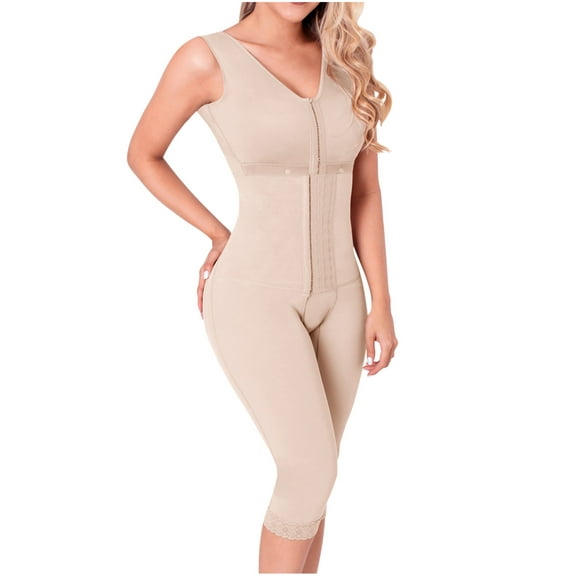 SONRYSE 052 Fajas Colombianas Reductoras Postpartum Post Surgery Girdle for Women Beige L