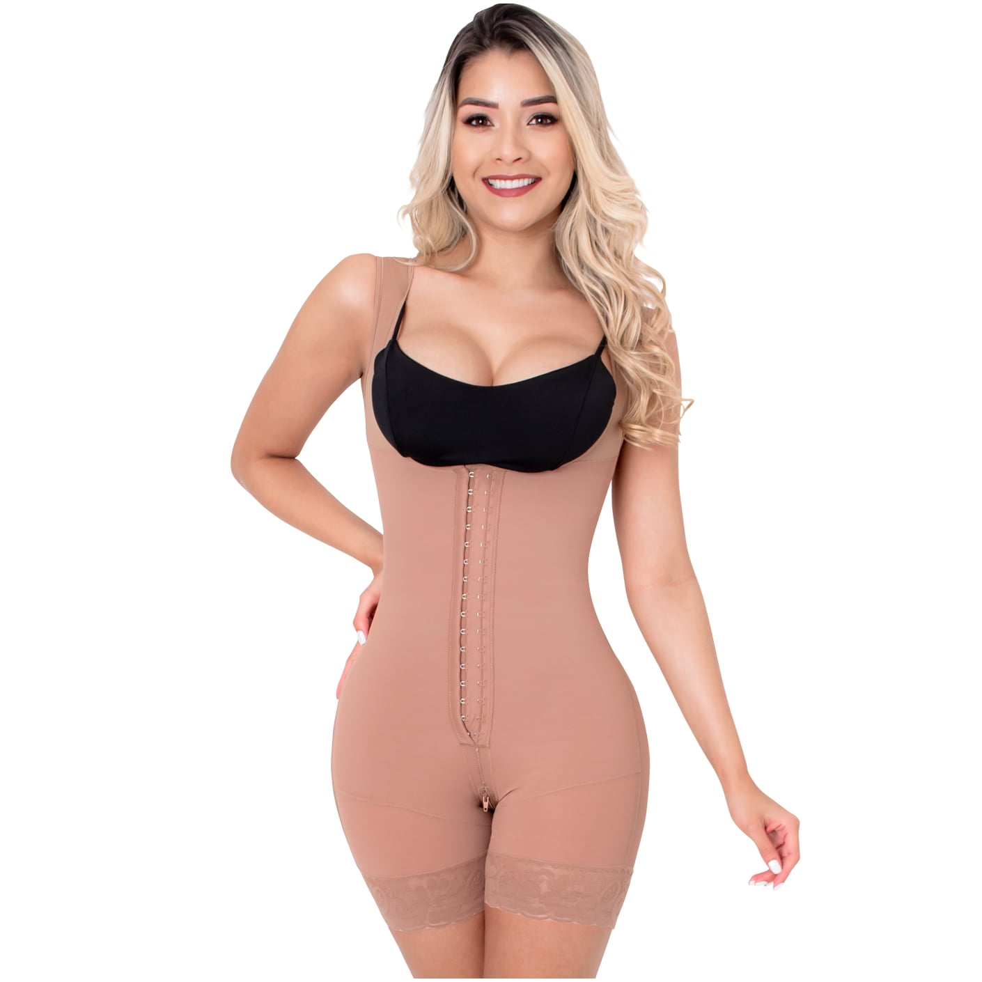 Girdle Shapewear Bodysuit-Faja Colombiana Fresh and Light body briefer for  women won’t roll down Moderate Compression Moisture-wicking double-layered