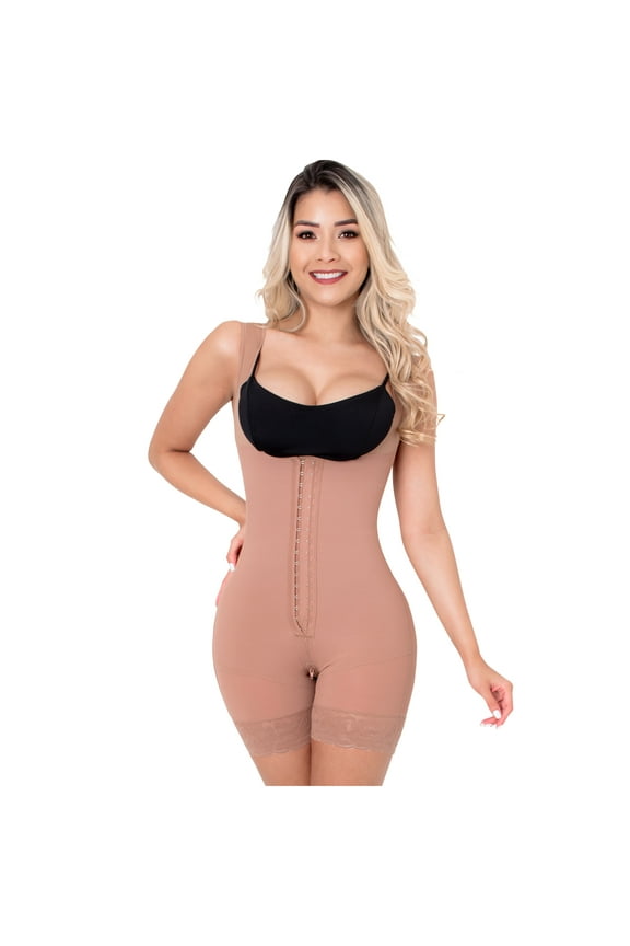 Faja Colombiana Postpartum and Post Surgery Extra Firm Shapewear Girdle BBL Stage 2 Bodysuit Faja for Woman Mocha M