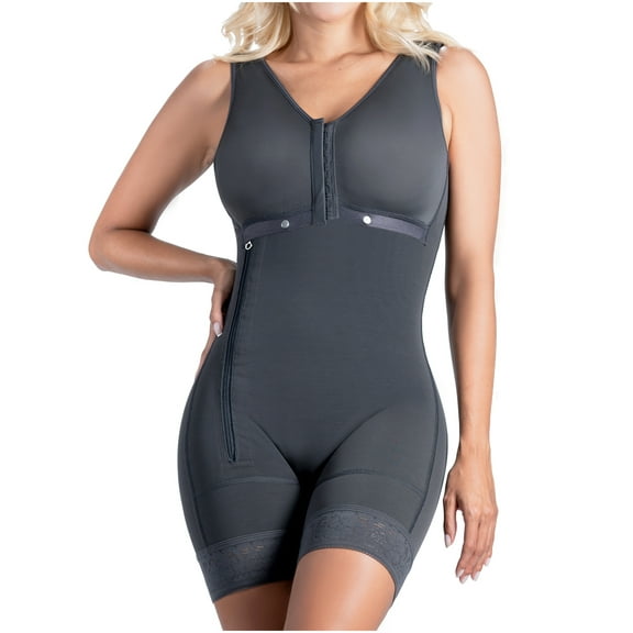 SONRYSE Slimming Body Shaper Postpartum Girdle for Stomach Body Slimmer Shapewear Fajas Bodysuit for Woman Fajas Colombianas Postparto para Mujer Ash Black M