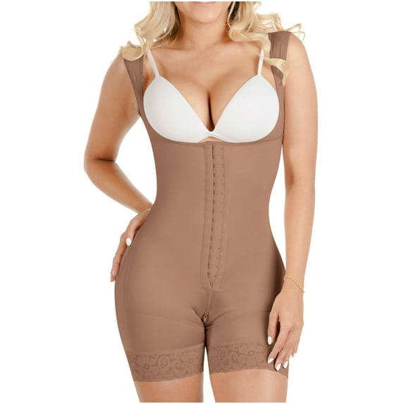 SONRYSE TR211 Fajas Colombianas Reductoras Postpartum Tummy Control Shapewear for Women Cocoa L
