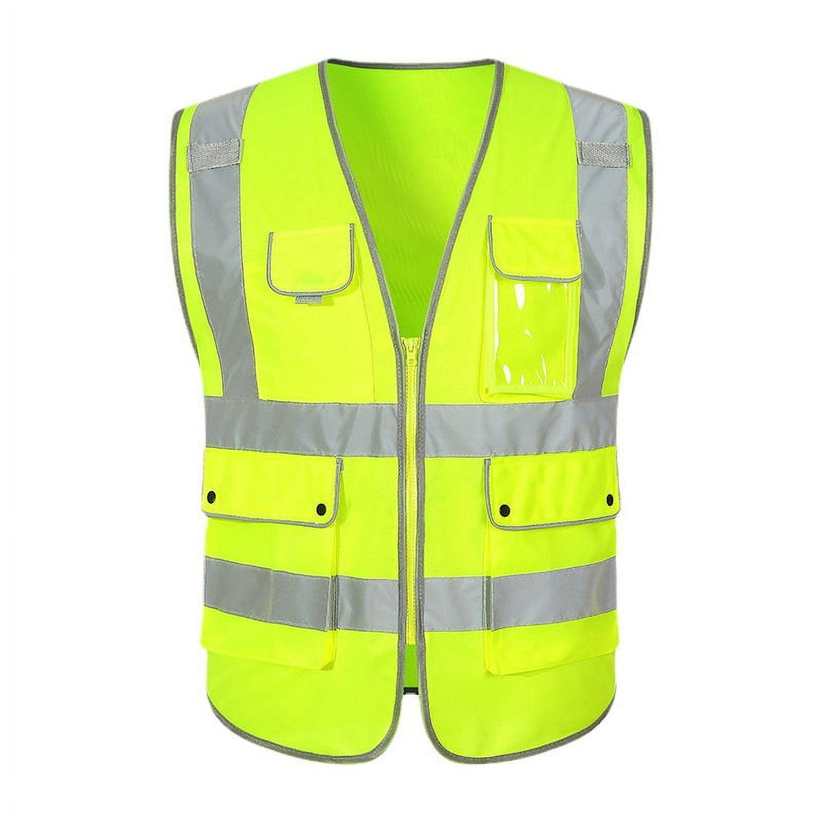 SONSIEN Class 2 Safety Vests, Polyester Neon Yellow