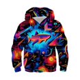 thumbnail image 1 of SONXAHE Big Boy's Neon Geometric Shark Hoodie Long Sleeve Cyberpunk All Over Print Hooded Sweatshirt Casual Hoody Sweatshirt,OTHER, 1 of 2