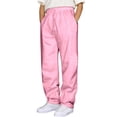 thumbnail image 1 of SONXAHE Big Boy's Pants Drawstring Elastic Waist Loose Trousers Kids Comfortable Activewear Jogger Pink, 1 of 8