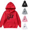 thumbnail image 1 of SONXAHE Big Girl's Daddy's Big Girl Arrow Heart Text Hoodie Long Sleeve Casual Pullover Family Hooded Sweatshirt,Red, 1 of 4