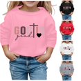 thumbnail image 1 of SONXAHE Big Girl's God Is Good Cross Heart Printed Crewneck Sweatshirt Long Sleeve Casual Pullover Faith Sweatshirt,Pink, 1 of 4