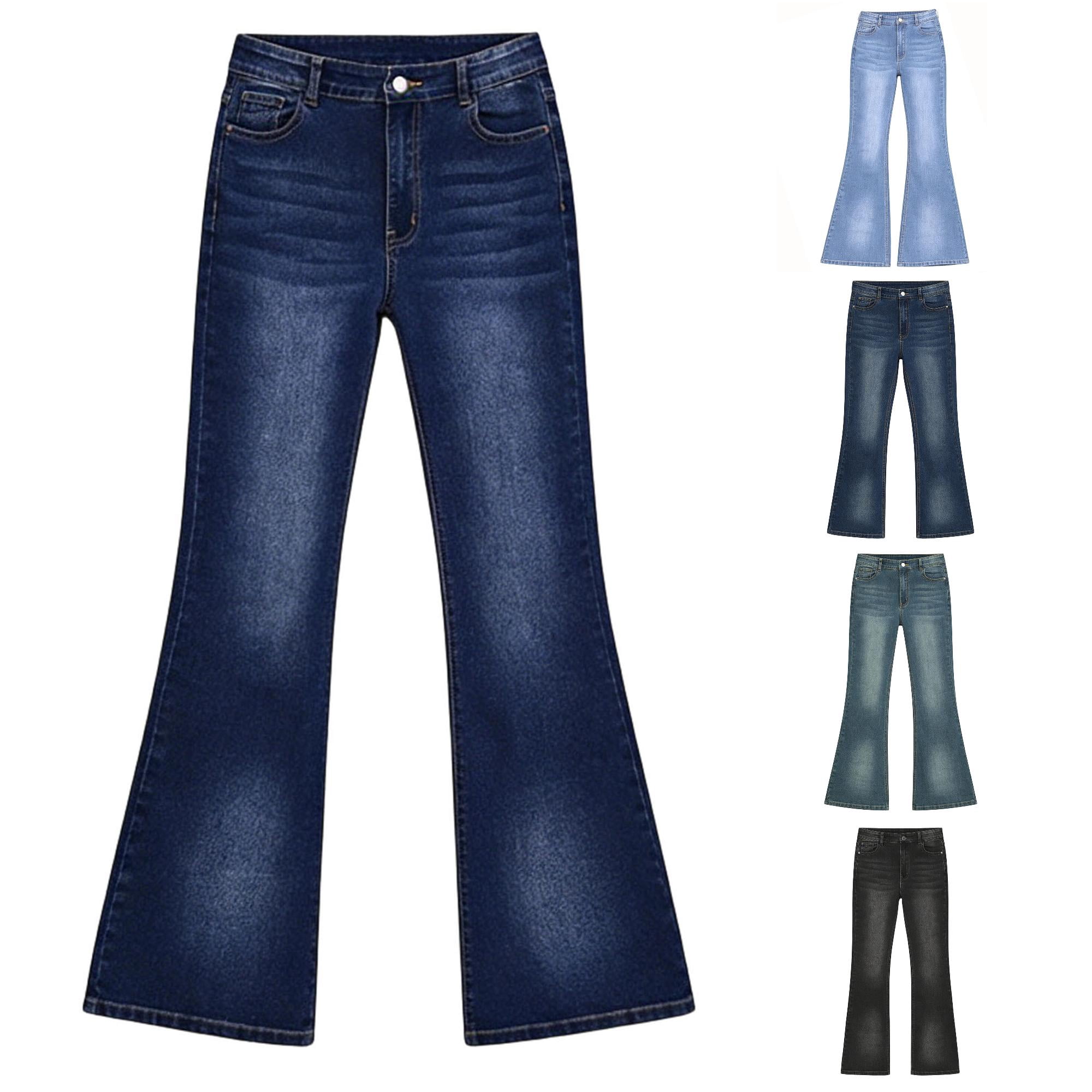 SONXAHE Big Girl's Stretch Denim Jeans Solid Bell‑Bottom Pants Outdoor ...