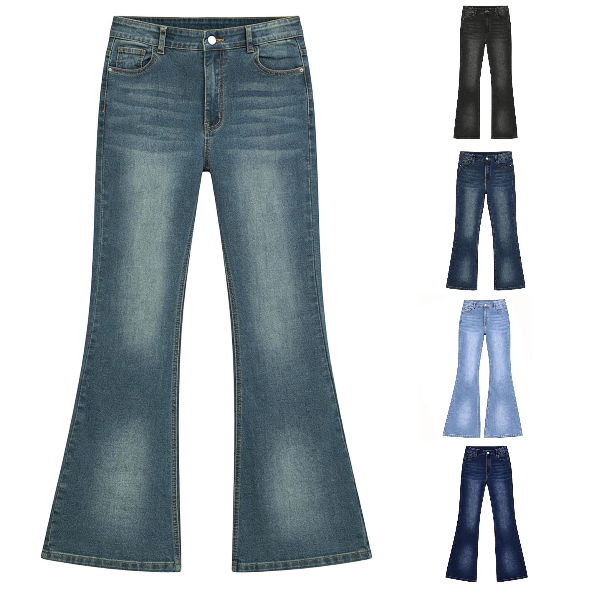 SONXAHE Big Girl's Stretch Denim Jeans Solid Bell‑Bottom Pants Outdoor ...