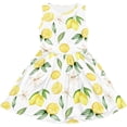 thumbnail image 1 of SONXAHE Big Girls Dress Sleeveless Floral Print Crew Neck A Line Dresses Soft Breathable Casual Dresses Yellow, 1 of 2