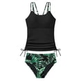 thumbnail image 1 of SONXAHE Big Girls Soft Tankini Set Drawstring Side Summer Beach Two Piece Swimwear, 1 of 6