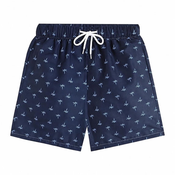 SONXAHE Coconut Tree Print Swim Trunks For Men Elastic Waist Quick Dry Vacation Bottoms