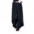 thumbnail image 1 of SONXAHE Double Button Front Wide Leg Pants for Men Asymmetrical Hem Street Shoot Long Trouser, 1 of 4