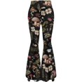 thumbnail image 1 of SONXAHE Forest Botanical Print Flare Pants for Women High-Rise Cut Bohemian Daily Party Trousers, 1 of 2
