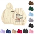 thumbnail image 1 of SONXAHE Front Back Graphic Hoodie for Women Kangaroo Pocket Loose Fit Ocean Theme Fall Pullover Tops, 1 of 6