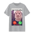 thumbnail image 1 of SONXAHE Funny Letter Print Crew Neck T-Shirt for Men Short Sleeve Casual Novelty Everyday Basic Tee, 1 of 3