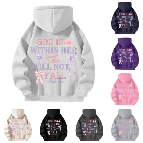 SONXAHE Graphic Hoodie for Women Soft Sweet Daily Sweat Jacket