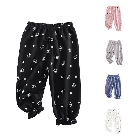 SONXAHE Infant Boy's Cartoon‑Print Jogger Pants Dot‑Pattern Casual Pants Trousers