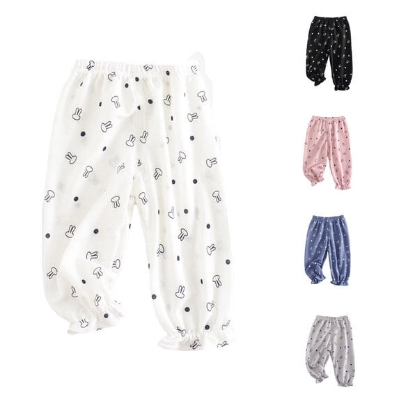 SONXAHE Infant Boy's Cartoon‑Print Jogger Pants Dot‑Pattern Casual Pants Trousers